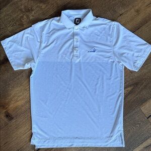 FootJoy White Short Sleeve Golf Polo with Subtle Chest Logo